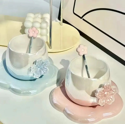 CERAMIC CHERRY BLOSSOM MUG SET SPARKLES