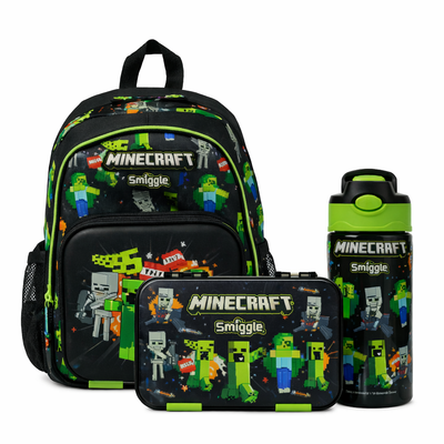 MINECRAFT JUNIOR SCHOOL KIT ( LUNCH BOX -BOTTLE -BACKPACK)