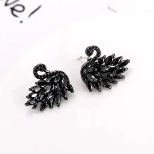 SWAN STUD EARRINGS SPARKLES