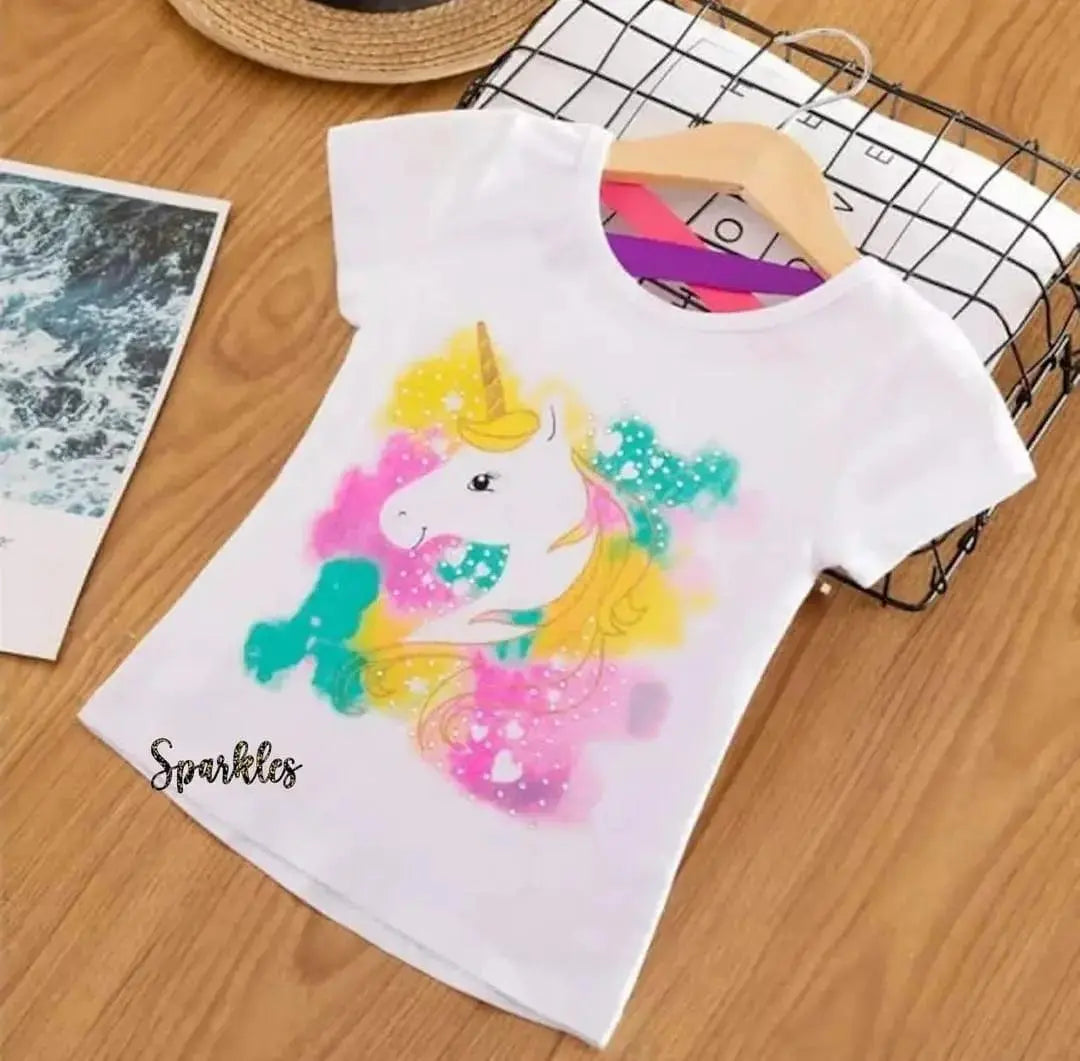 TRENDY UNICORN TIE N DIE TEE FOR SUMMER SPARKLES