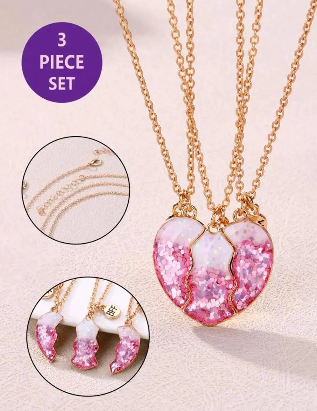 EXQUISITE BFF NECKLACE SET SPARKLES