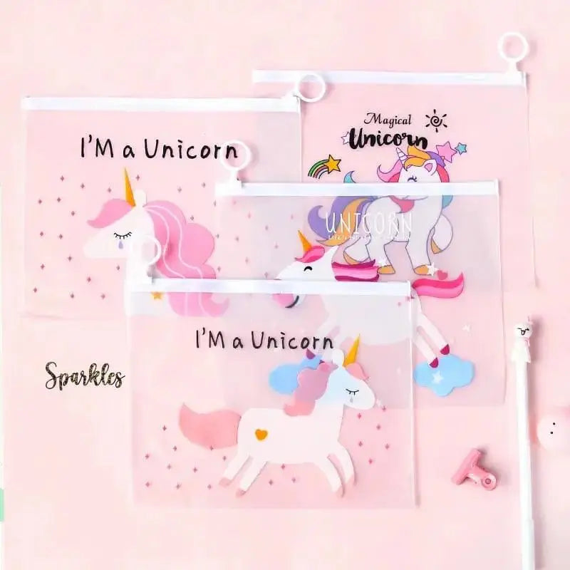 TRENDY TRANSLUCENT UNICORN POUCH SPARKLES