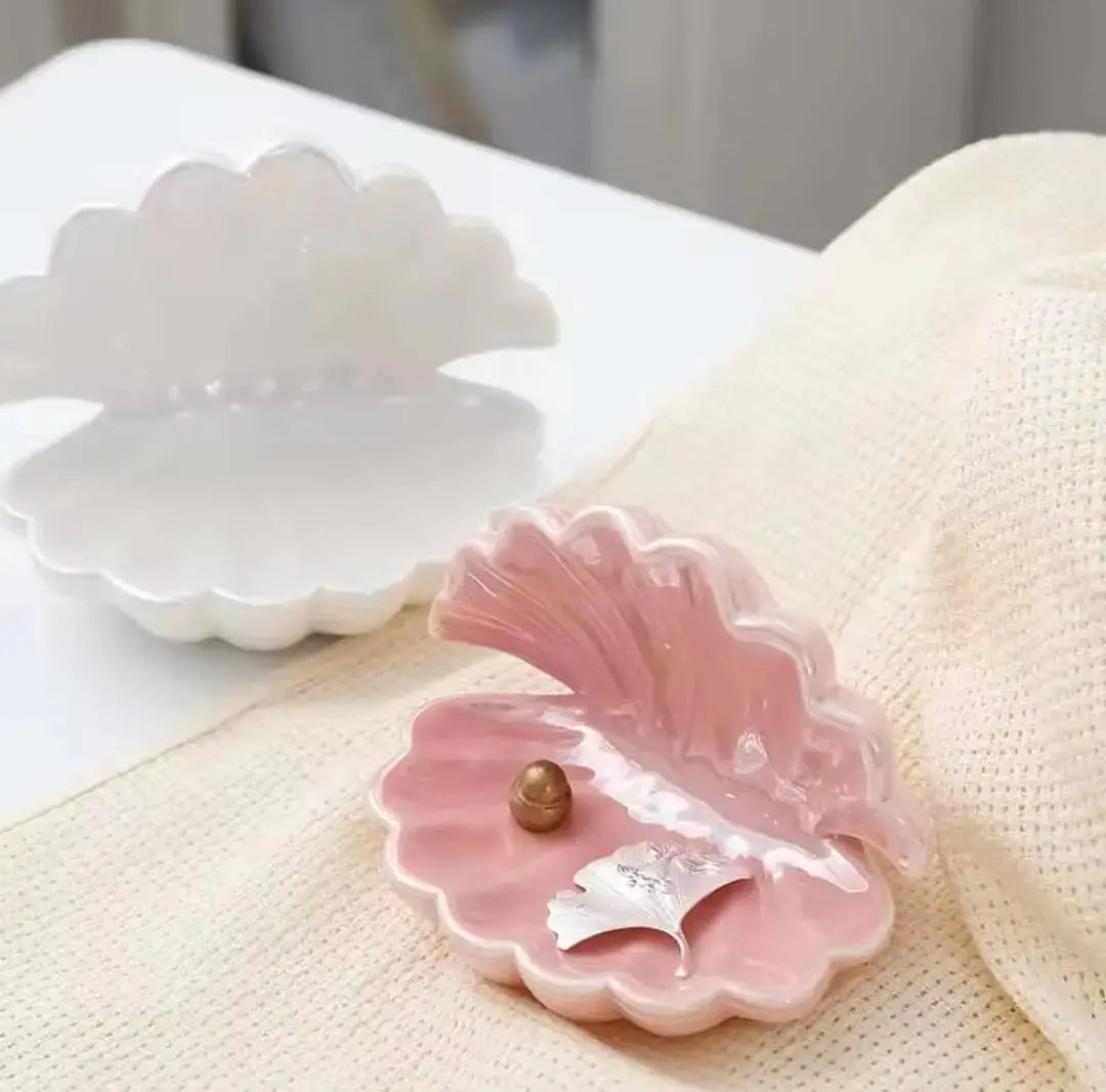 CERAMIC SHELL TRINKET TRAY SPARKLES