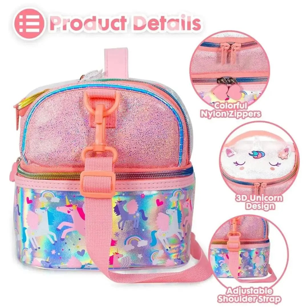 FOREVER GLITTER DUAL COMPARTMENT LUNCH BAG SPARKLES