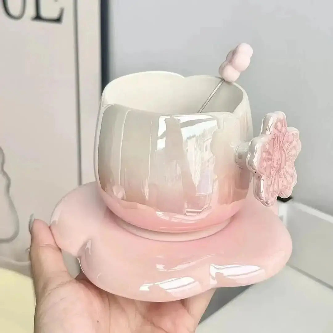 CERAMIC CHERRY BLOSSOM MUG SET SPARKLES