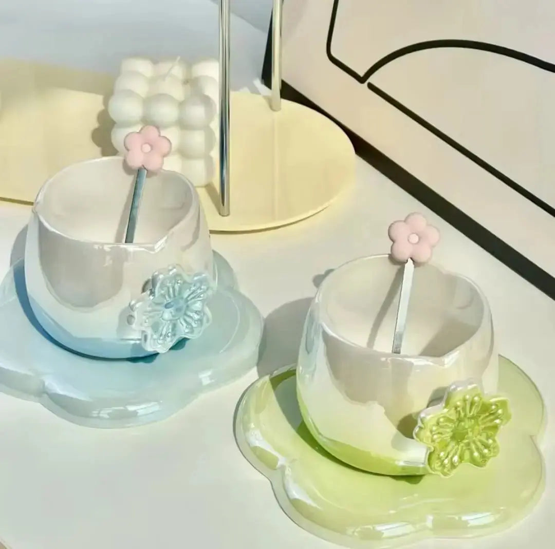 CERAMIC CHERRY BLOSSOM MUG SET SPARKLES