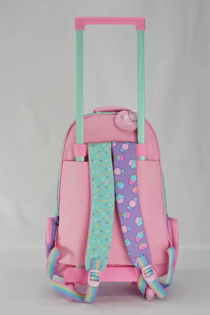 ORIGINAL KIDS TROLLEY BACKPACK – Pink & Mint Character Design fashion classic