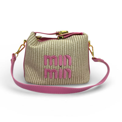 Min Min Woven Beige & Pink Handbag BLINKLES OFFICIAL