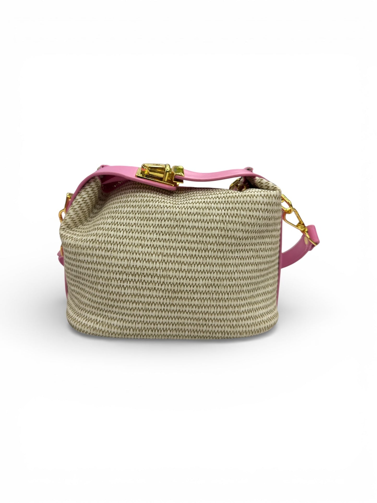Min Min Woven Beige & Pink Handbag BLINKLES OFFICIAL