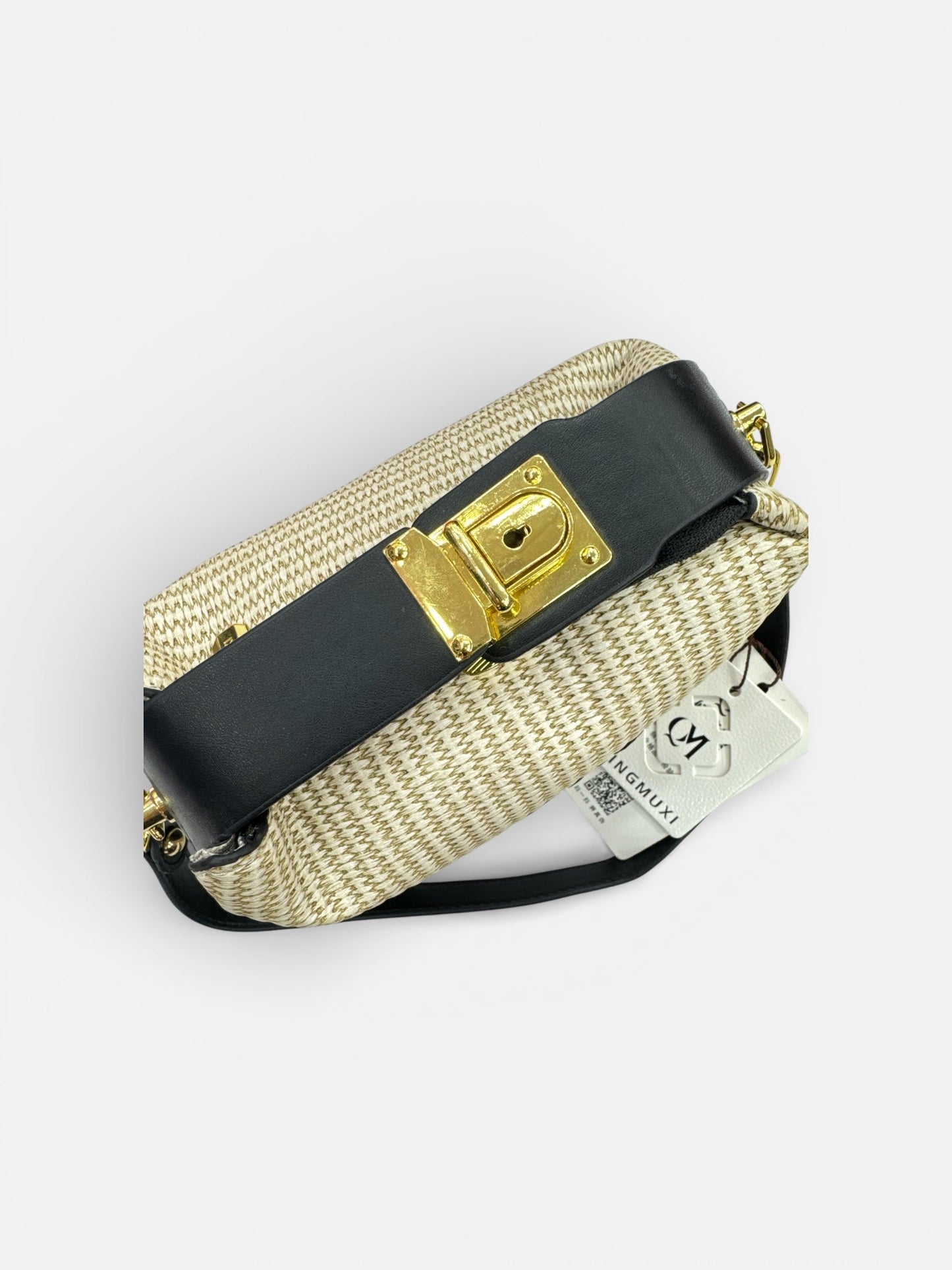 Min Min Woven Beige & Black Handbag BLINKLES OFFICIAL