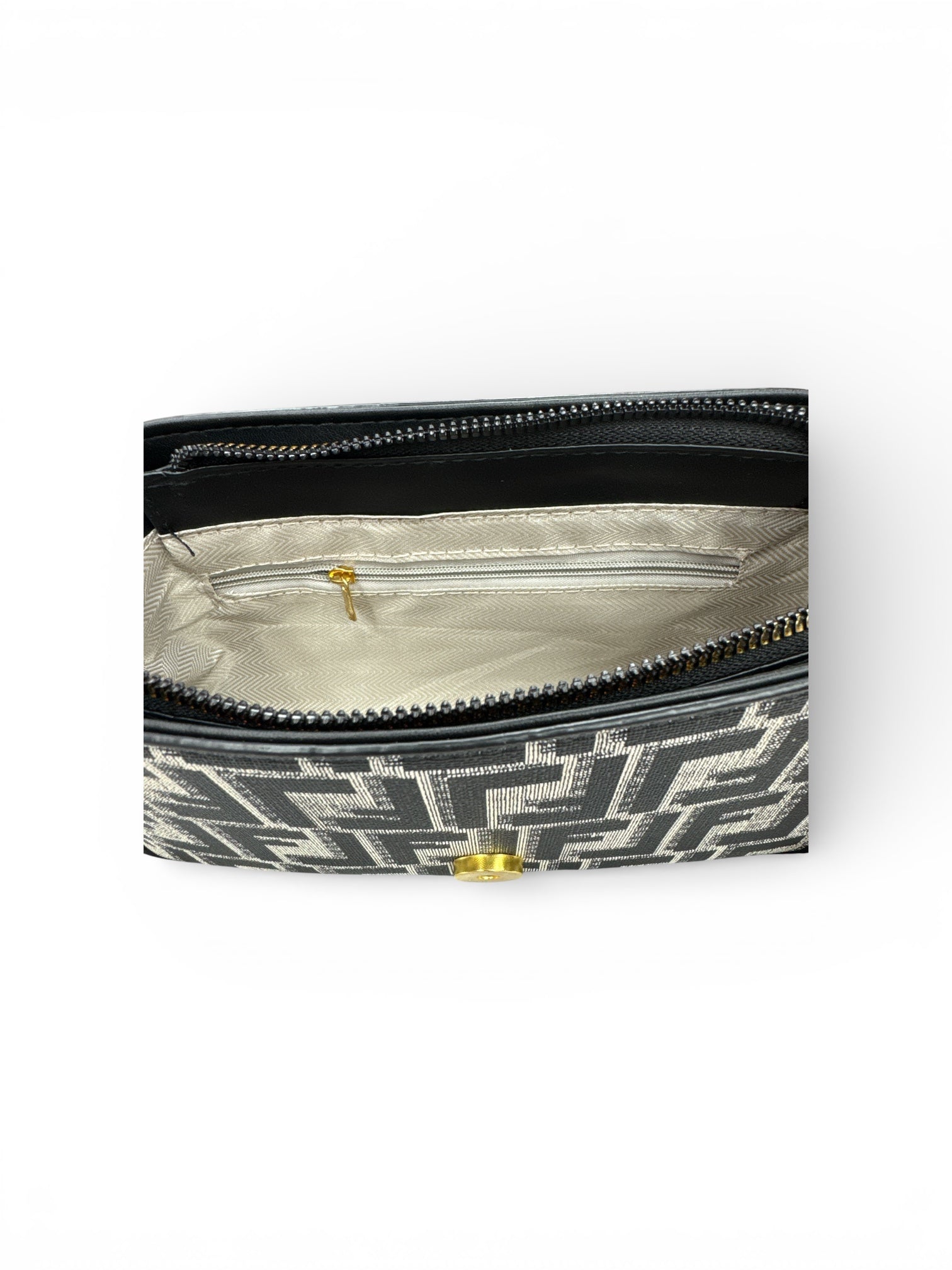 Modern Chic Black & Beige Shoulder Bag SpringBles