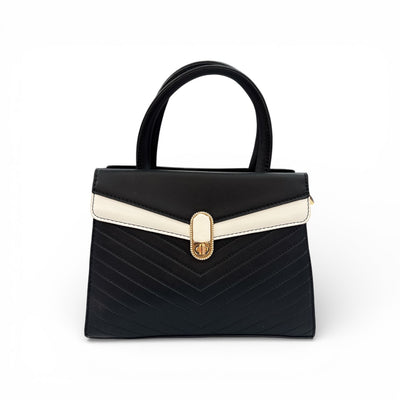 Black & White Chevron Elegance Handbag SpringBles