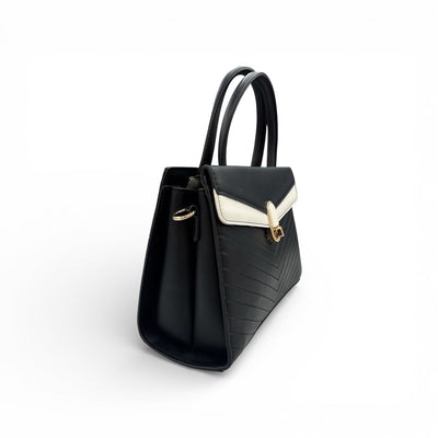 Black & White Chevron Elegance Handbag SpringBles