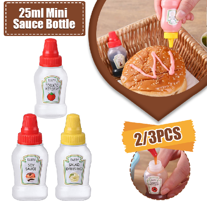 Mini Condiment Bottles/ Mini Ketchup Bottles (pack of 2)