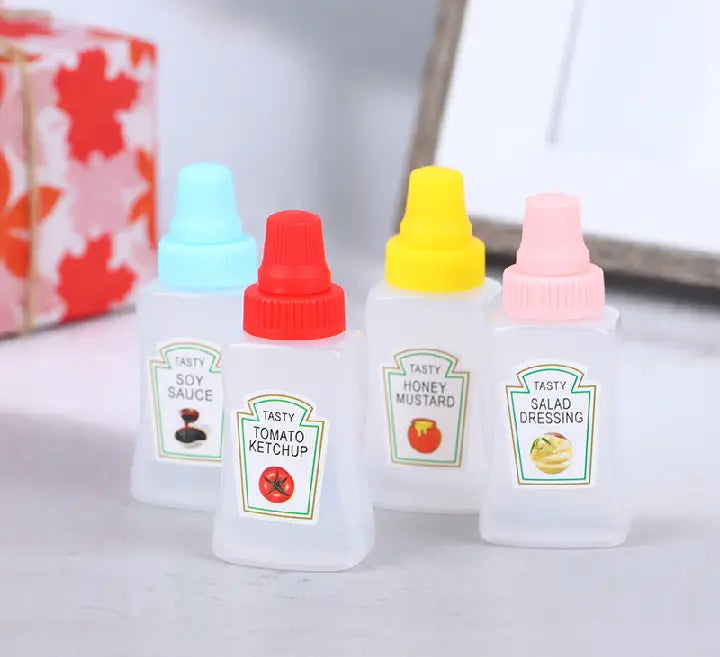 Mini Condiment Bottles/ Mini Ketchup Bottles(pack of 4)