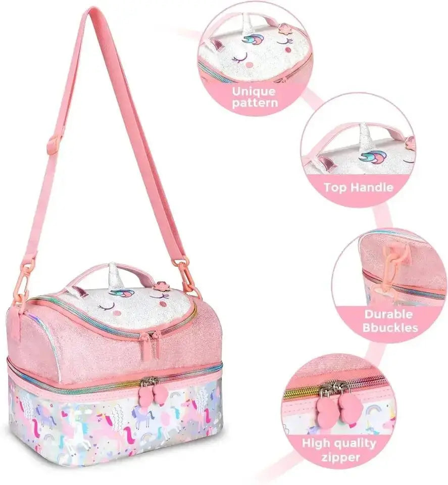 FOREVER GLITTER DUAL COMPARTMENT LUNCH BAG SPARKLES