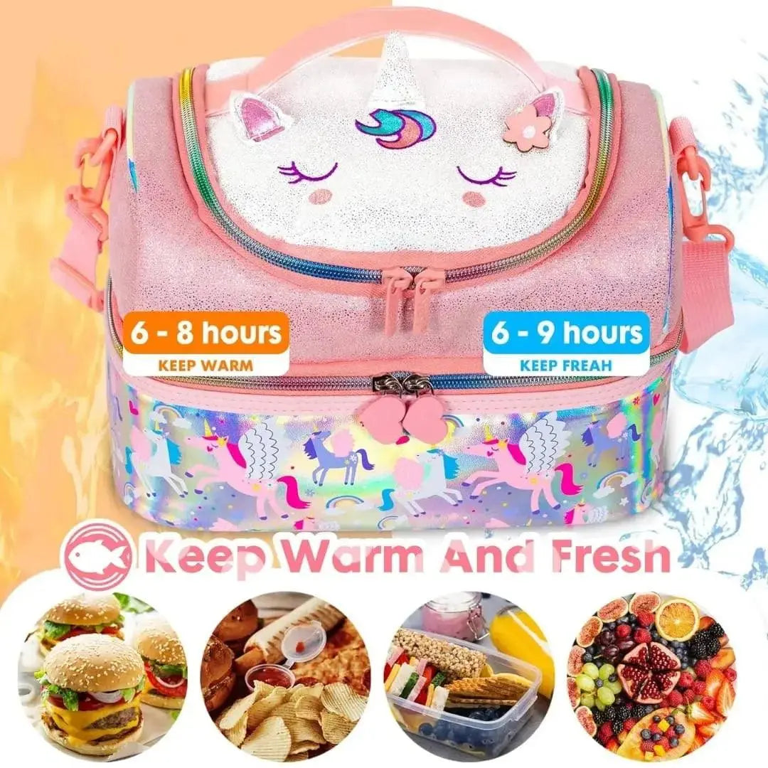 FOREVER GLITTER DUAL COMPARTMENT LUNCH BAG SPARKLES