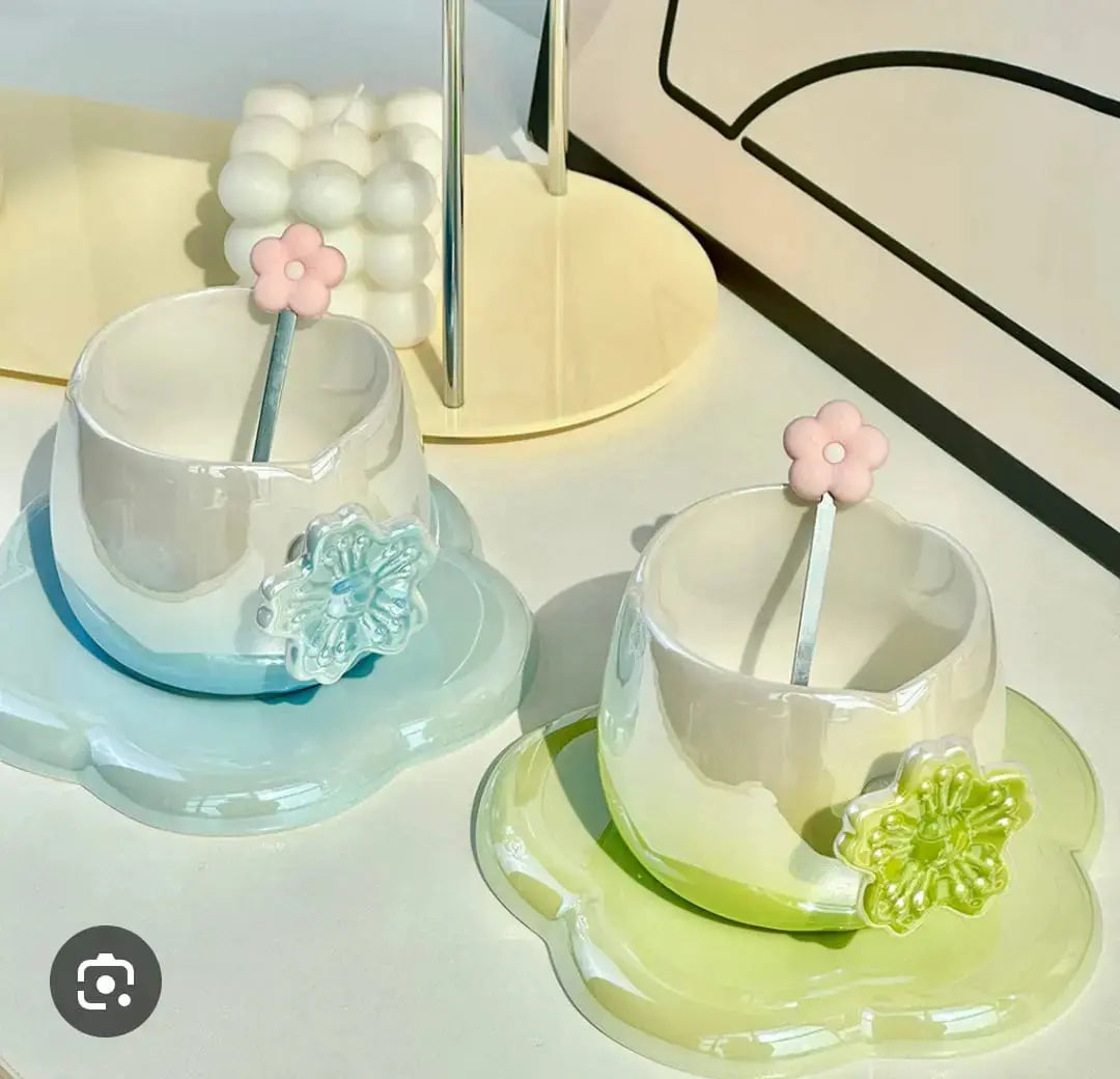 CERAMIC CHERRY BLOSSOM MUG SET SPARKLES