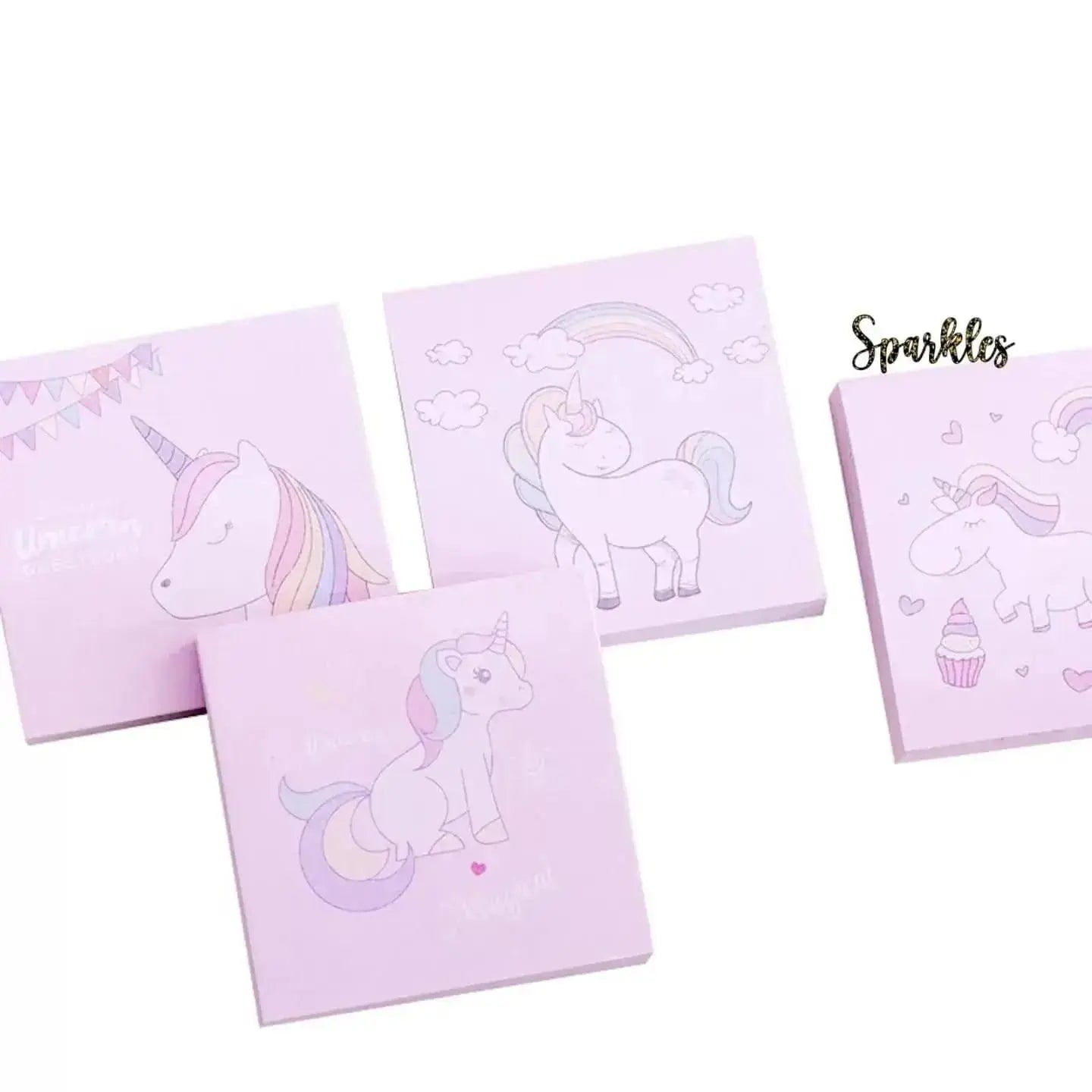 ADORABLE UNICORN STICKY NOTEPAD SPARKLES