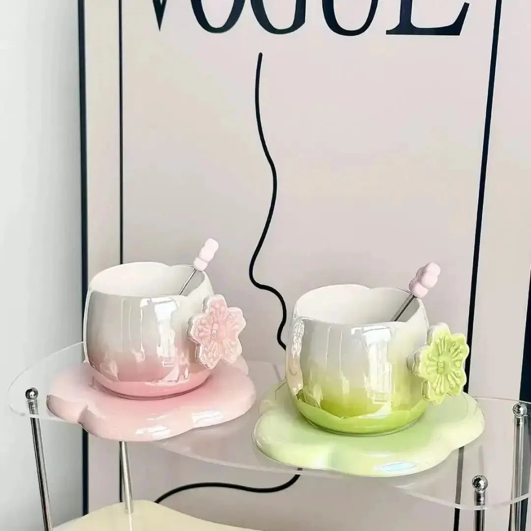 CERAMIC CHERRY BLOSSOM MUG SET SPARKLES