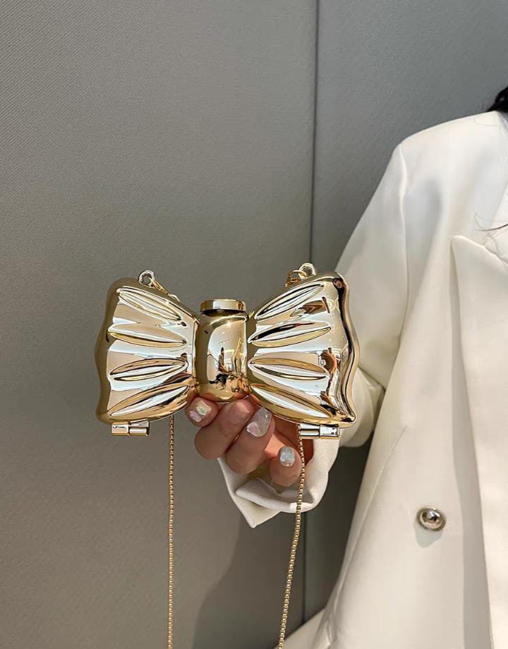 Shiny Bow Metal Clutch SpringBles