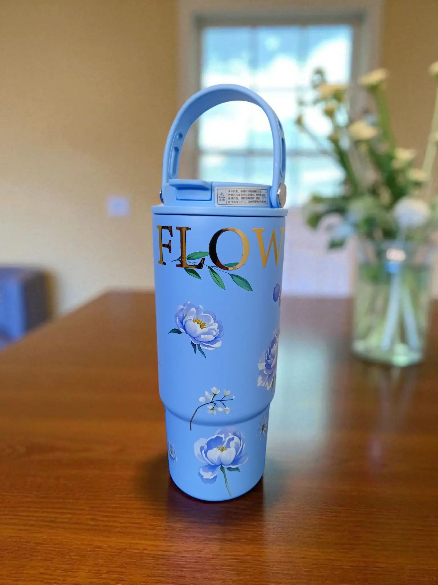 880ml Floral Flipstraw Tumbler