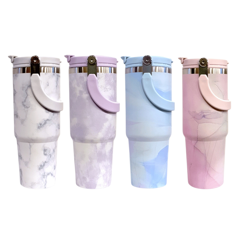 Marble Flipstraw Tumblers 30oz